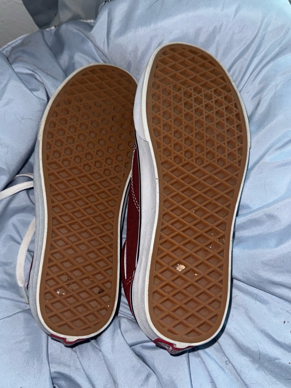 Vans Burgundy Canvas Low-Top Sneakers with White Stripe - Picture 2 of 5